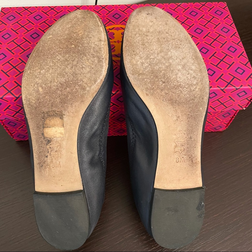 Tory Burch Women’s Liana Navy Blue Ballet Flats Shoes Size 8 - Picture 8 of 16